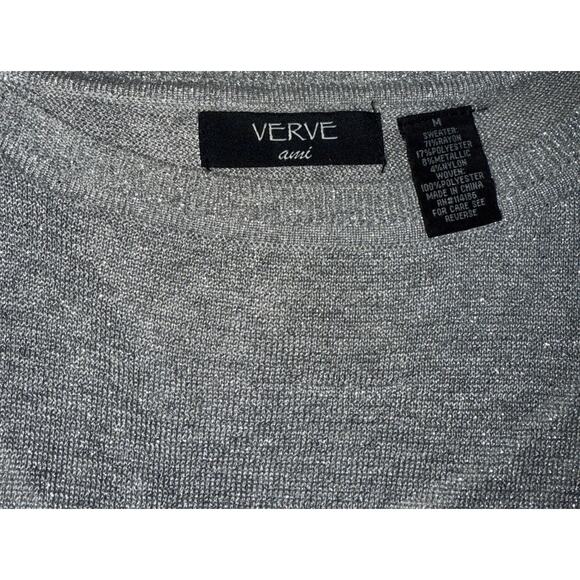 Verve Ami Women's Silver Sparkle Pullover Sweater - Medium - Picture 8 of 8